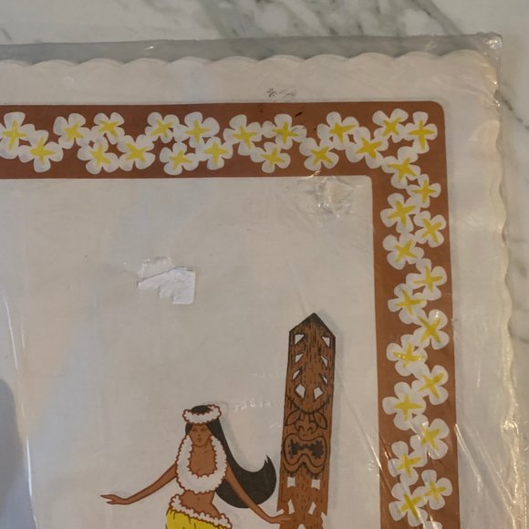 vintage hawaiian girl paper place mats unopened package of 20 tiki aloha… - Picture 6 of 7